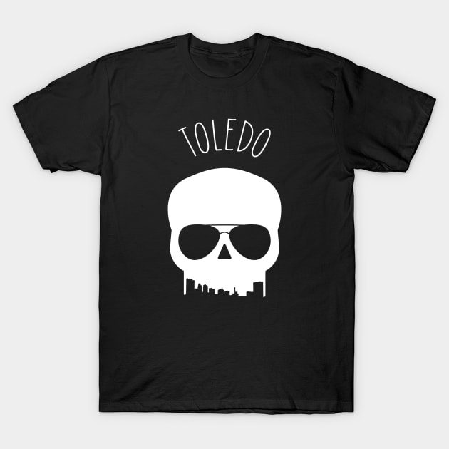 Skyline Skull - Toledo T-Shirt by SchaubDesign